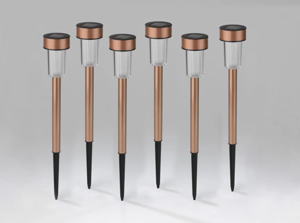 Solar lights made of stainless steel in copper look - set of 6