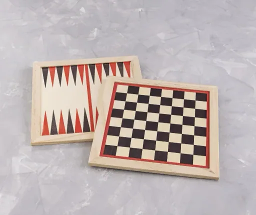Game collection in wooden box