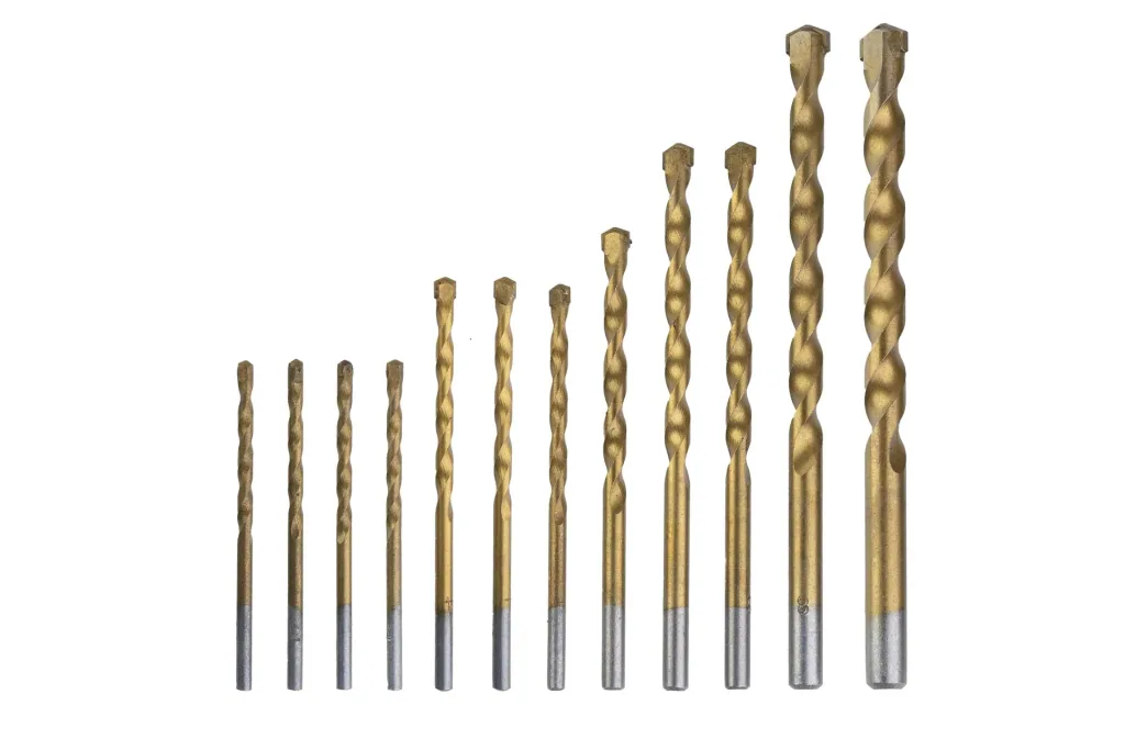 Titanium stone drill bit HM set, 12 pieces