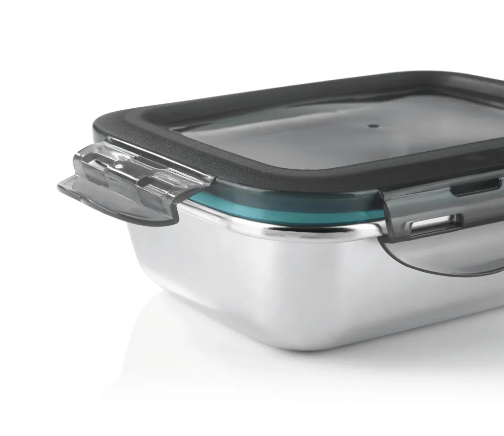 Stainless steel food storage container set, 8 pieces - microwave safe!