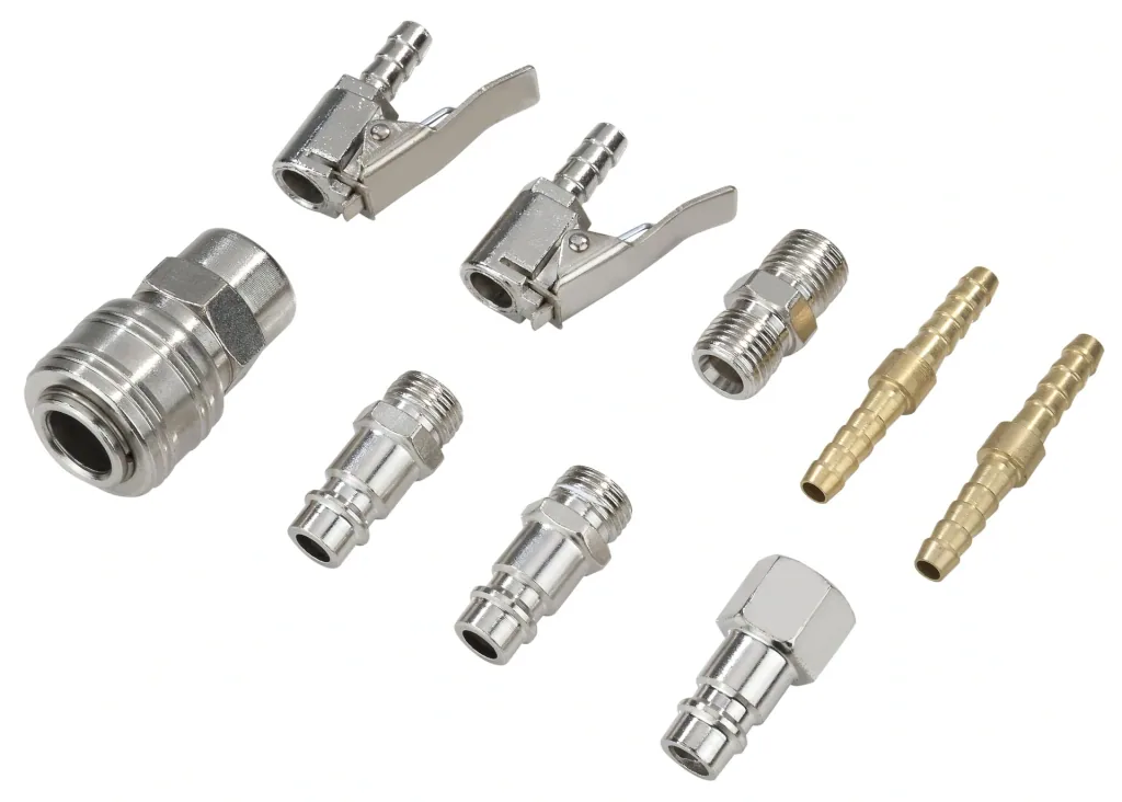 Compressed air connection and connector set, 9 pieces
