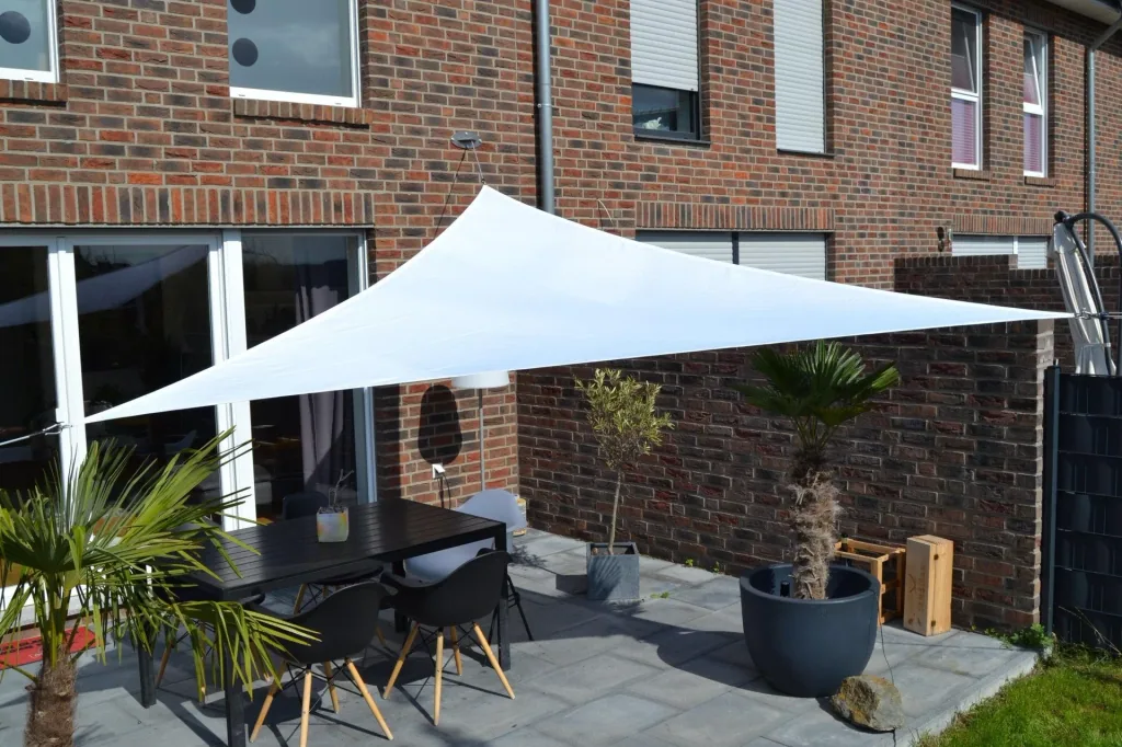 Triangular sun sail water-repellent white 360 ​​x 360 x 360cm