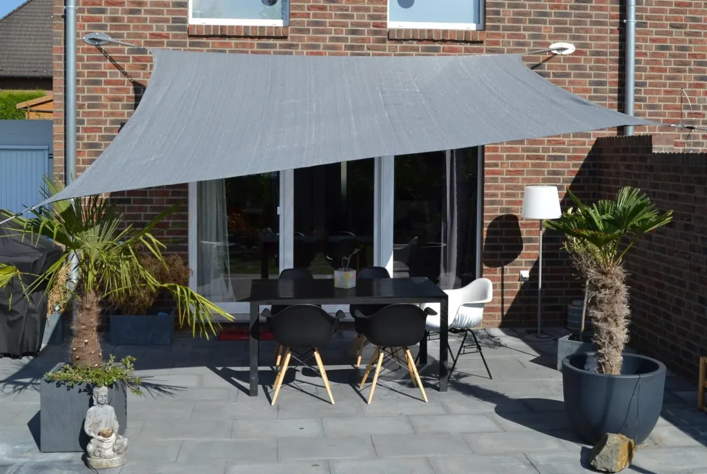 Square sun sail HDPE grey 360 x 360cm