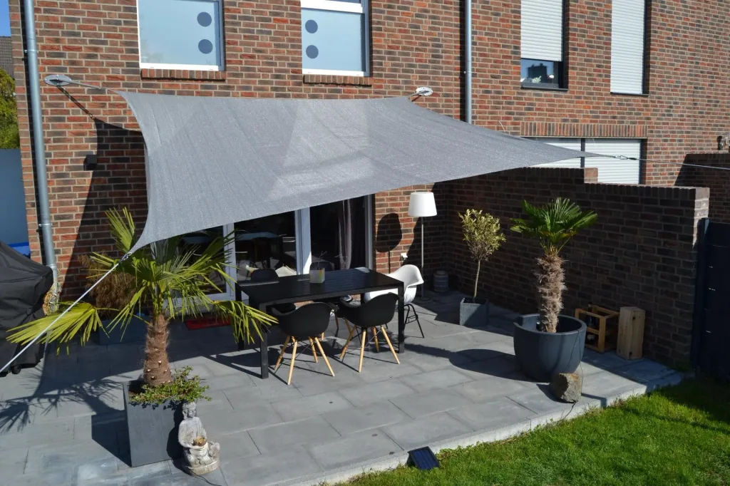 Square sun sail HDPE grey 360 x 360cm