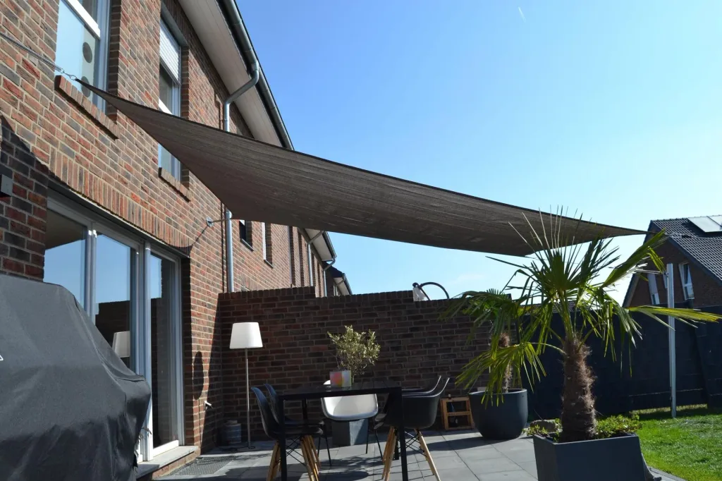Square sun sail HDPE grey 360 x 360cm
