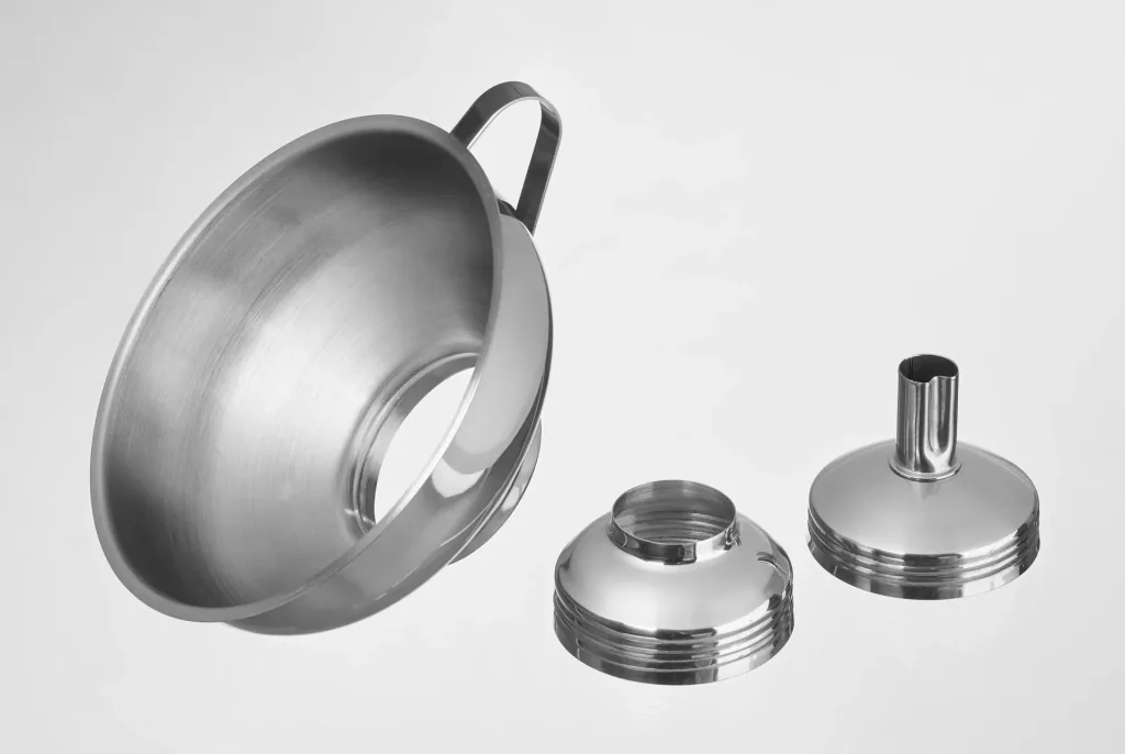 Stainless steel universal funnel 3-in-1, 3-part - wide-neck funnel, jam funnel, bottle funnel