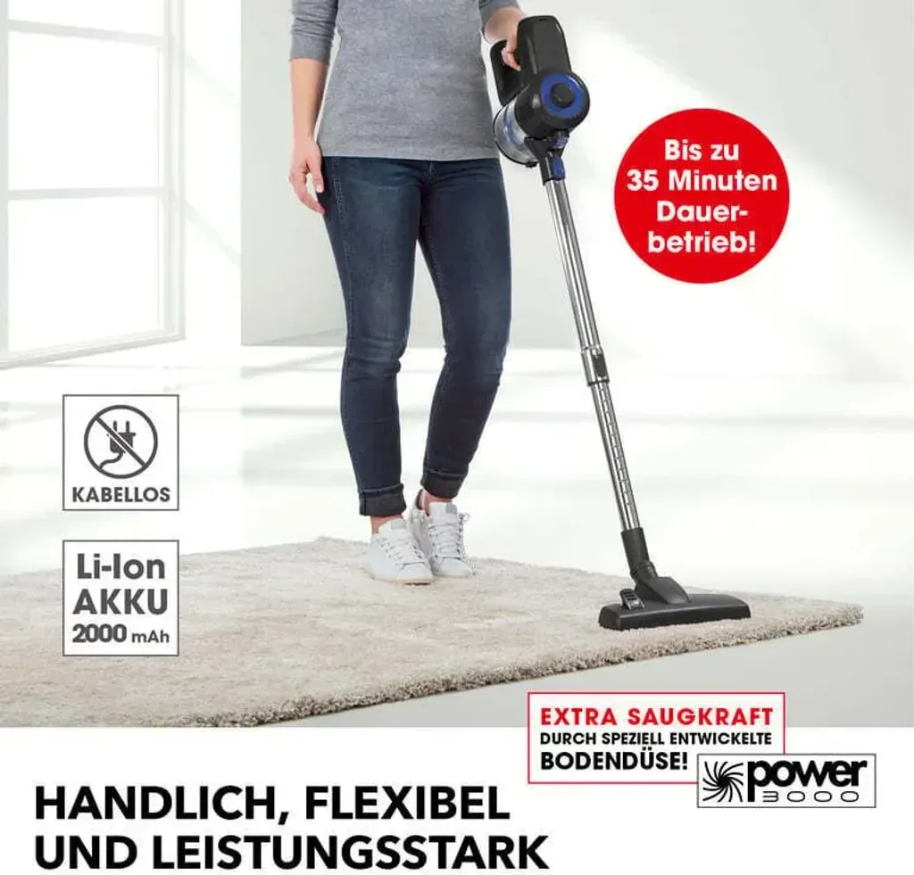 Cyclone vacuum cleaner 22.2V black/blue (without battery and charger).