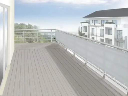 Balcony cladding, light silver-grey, 75 x 300 cm