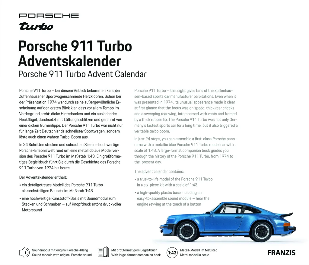 Porsche 911 Turbo Advent Calendar 2024