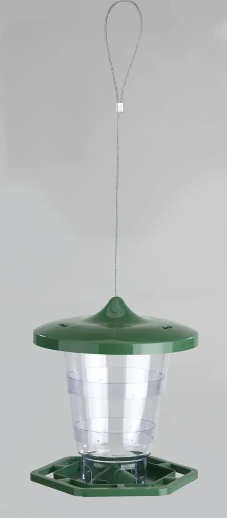 Bird feed silo house, green