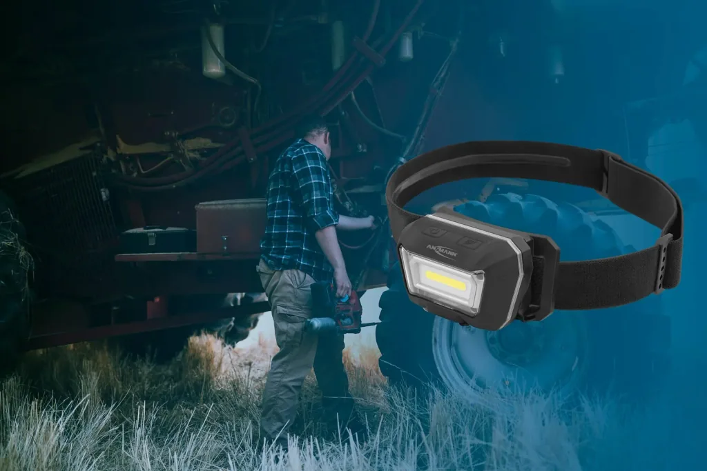 LED sensor headlamp with battery, IP65