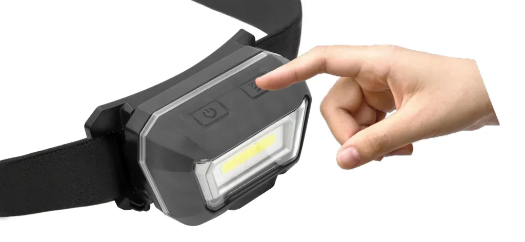 LED sensor headlamp with battery, IP65