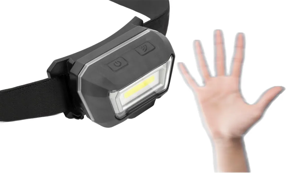 LED sensor headlamp with battery, IP65