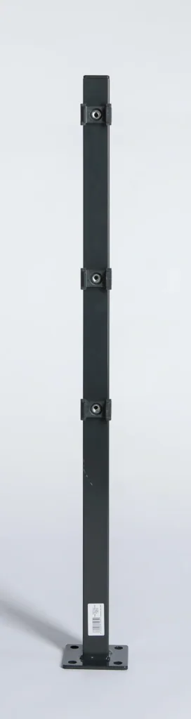 Post with base, integrated mounting plate, anthracite, 1100 x 40 x 40 mm