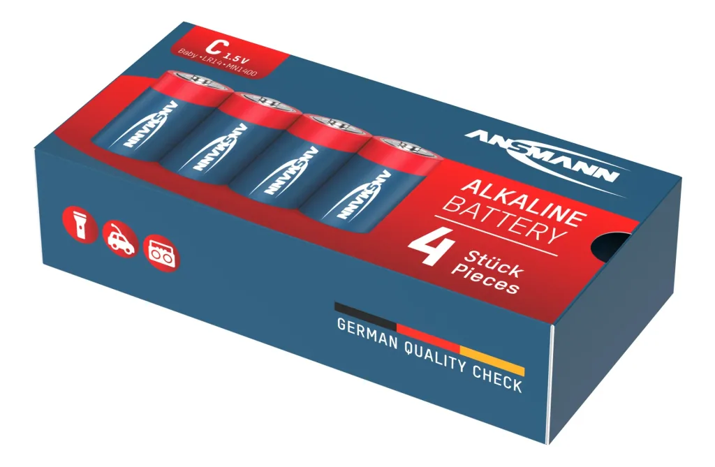 Alkaline Battery Baby C - 4 pieces