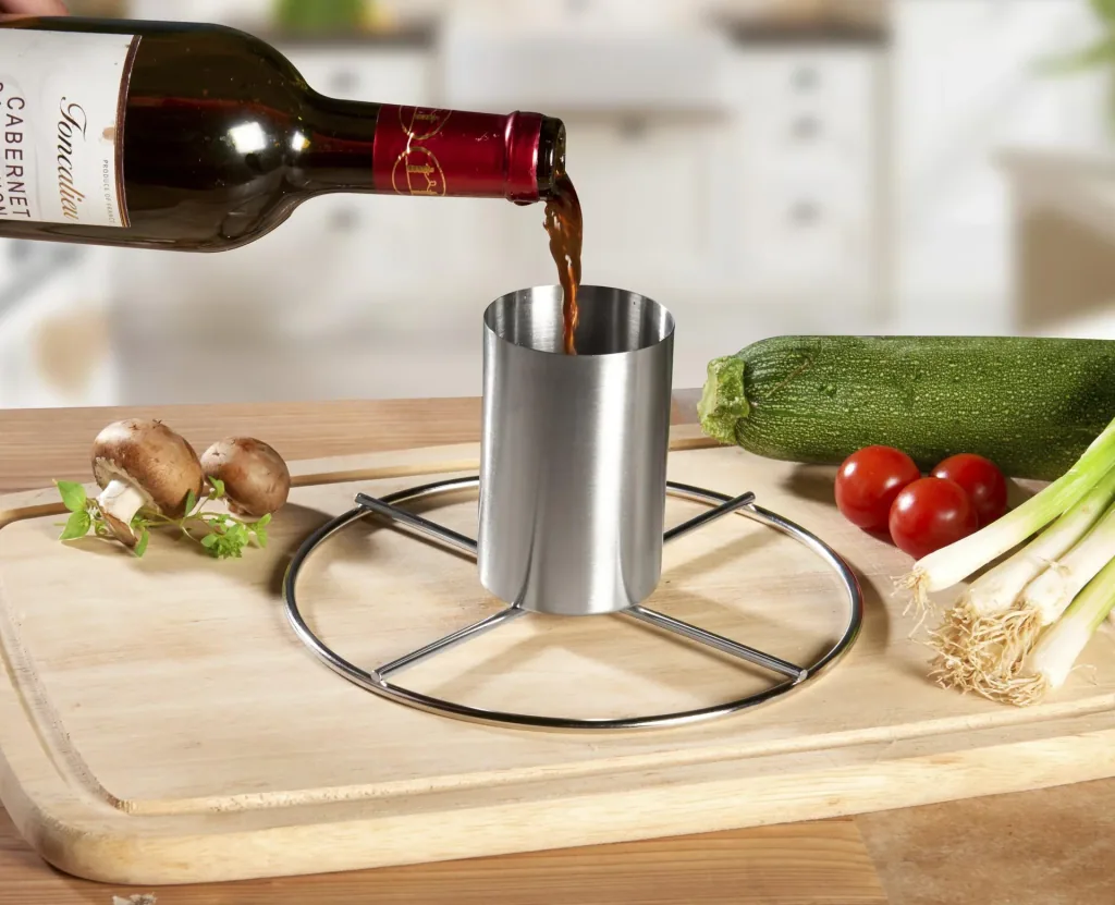 Grill chicken holder with aroma container, stainless steel