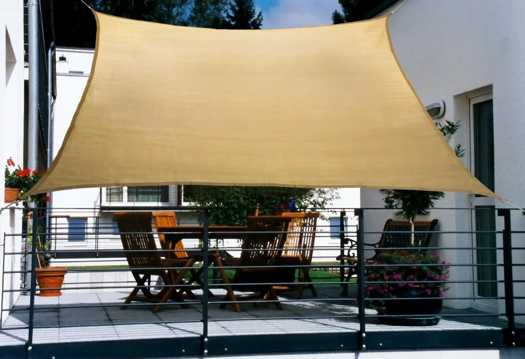 Balcony sun sail HDPE wheat 270 x 140cm