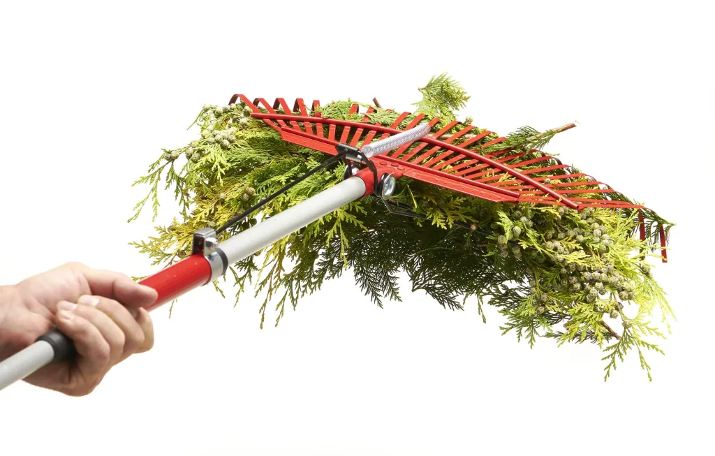 Universal rake with grapple, 25 tines, telescopic