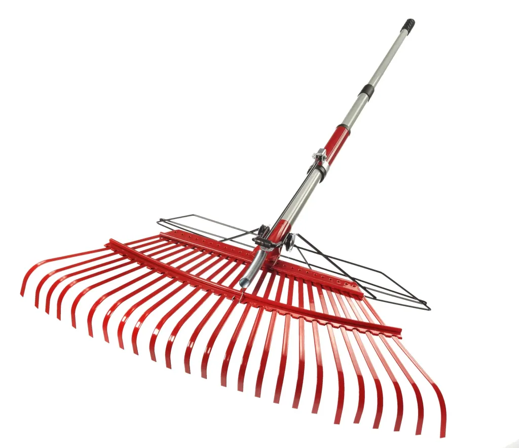 Universal rake with grapple, 25 tines, telescopic
