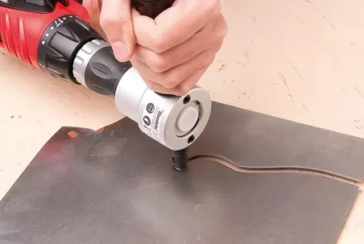 Sheet metal nibbler attachment