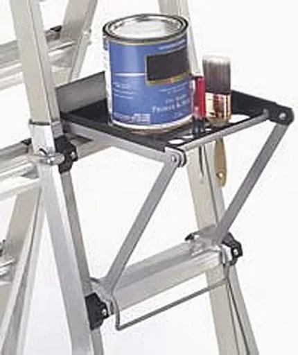 Ladder stand including tool rest for every rung ladder