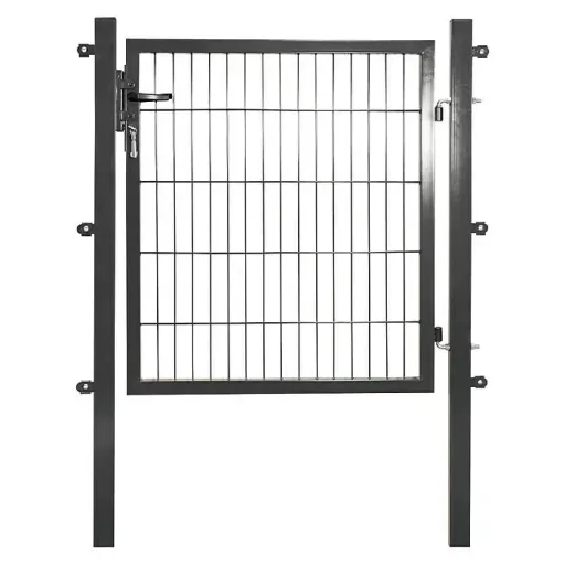 Garden gate for welded fence panel anthracite, single-leaf - 100 cm high - 100 cm wide