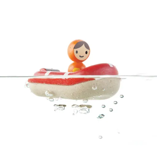 Plan Toys bathtub boat wood red