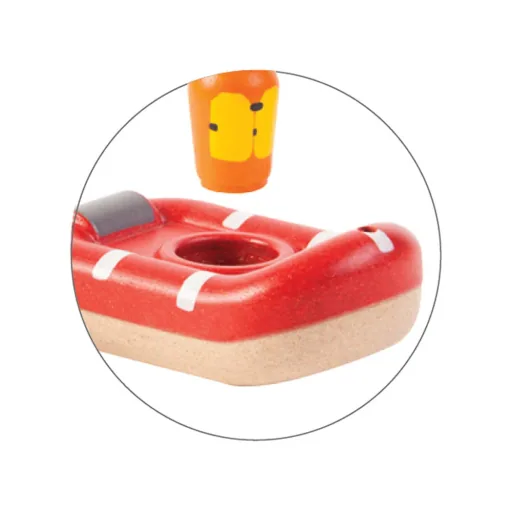 Plan Toys bathtub boat wood red