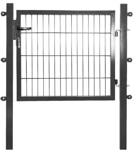 Anthracite single-leaf garden gate for single-rod welded fence panel, 75 cm high x 100 cm wide
