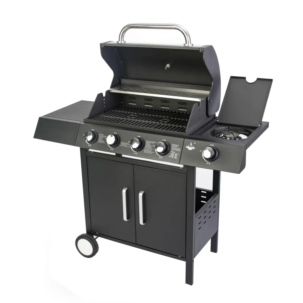 Gas grill “San Angelo” 4 + 1 burner, black