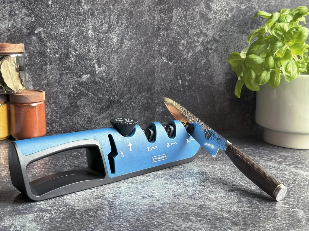 3 in 1 knife sharpener "Blade Star", knife sharpener with sharpening angle regulator