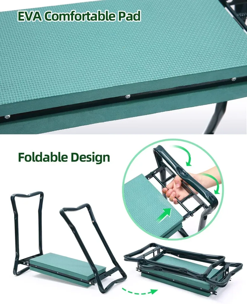 2-in-1 XXL seat and knee bench, load capacity up to 150 kg, including tool bag