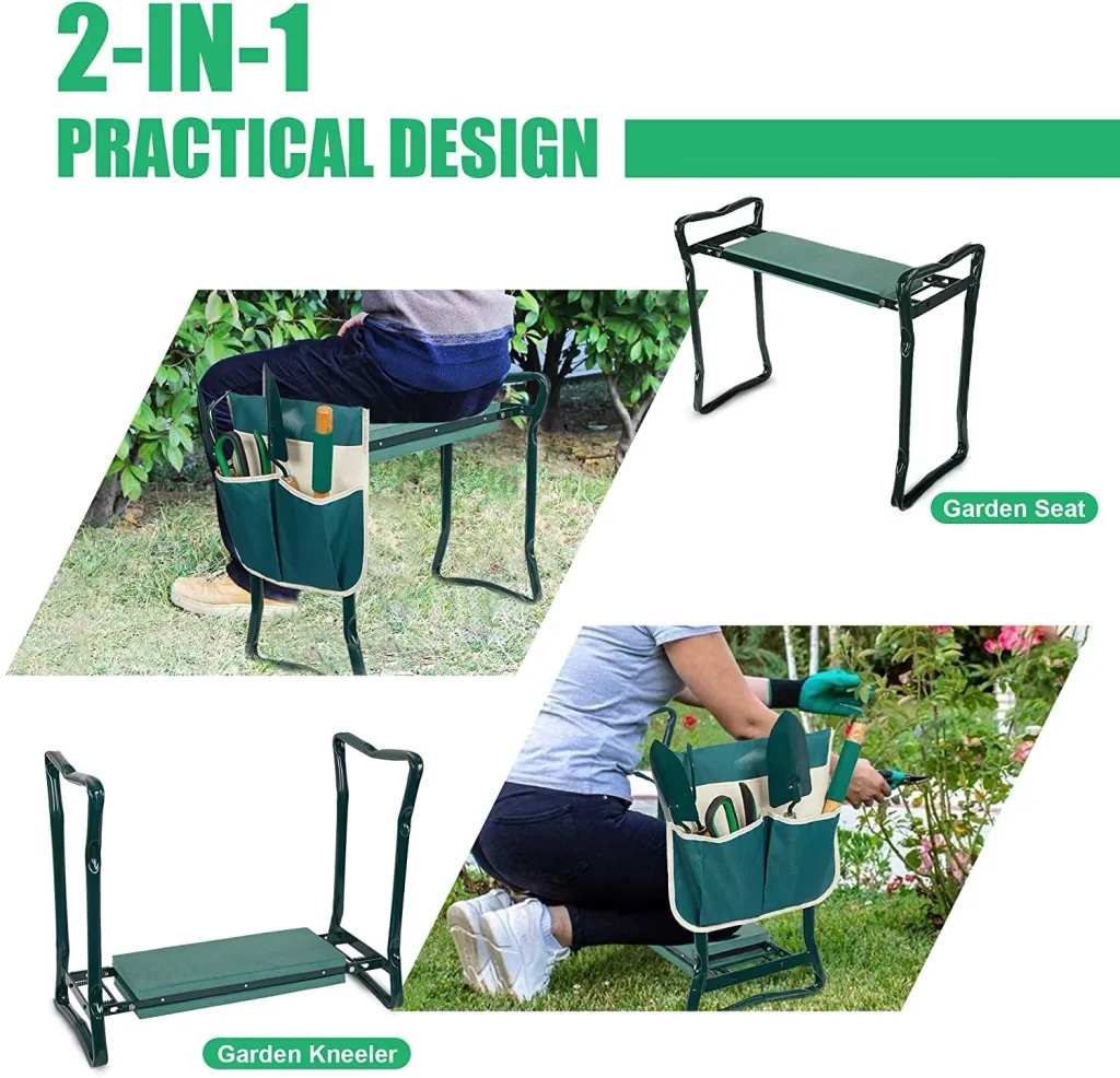 2-in-1 XXL seat and knee bench, load capacity up to 150 kg, including tool bag