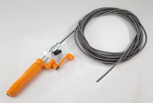 Pipe cleaning shaft with crank drive