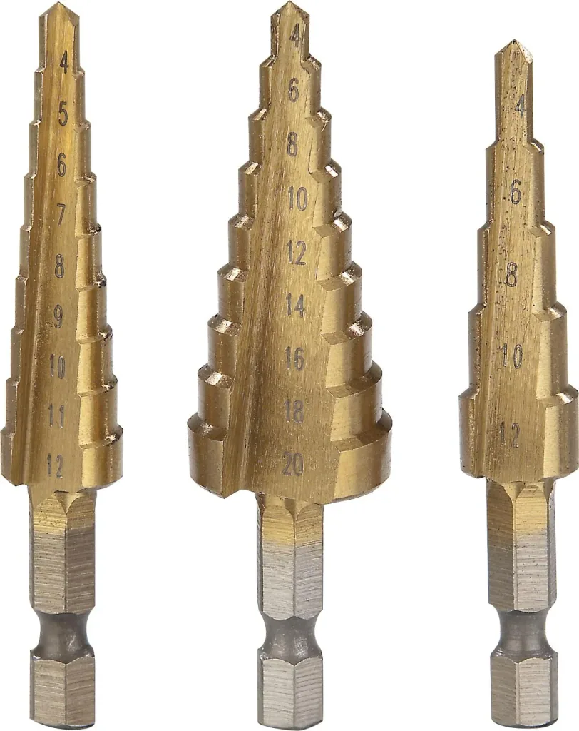 7-piece titanium-coated step and milling drill bit set