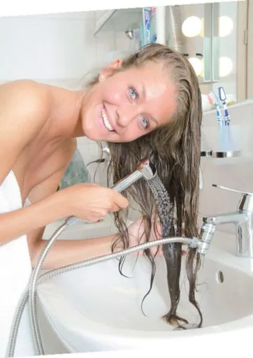 Sink shower including hose and adapter