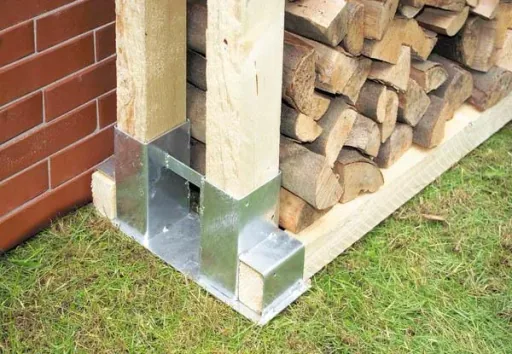 Wood stack holder, hot-dip galvanized