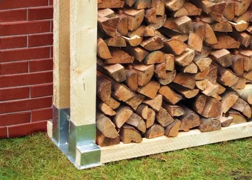 Wood stack holder, hot-dip galvanized