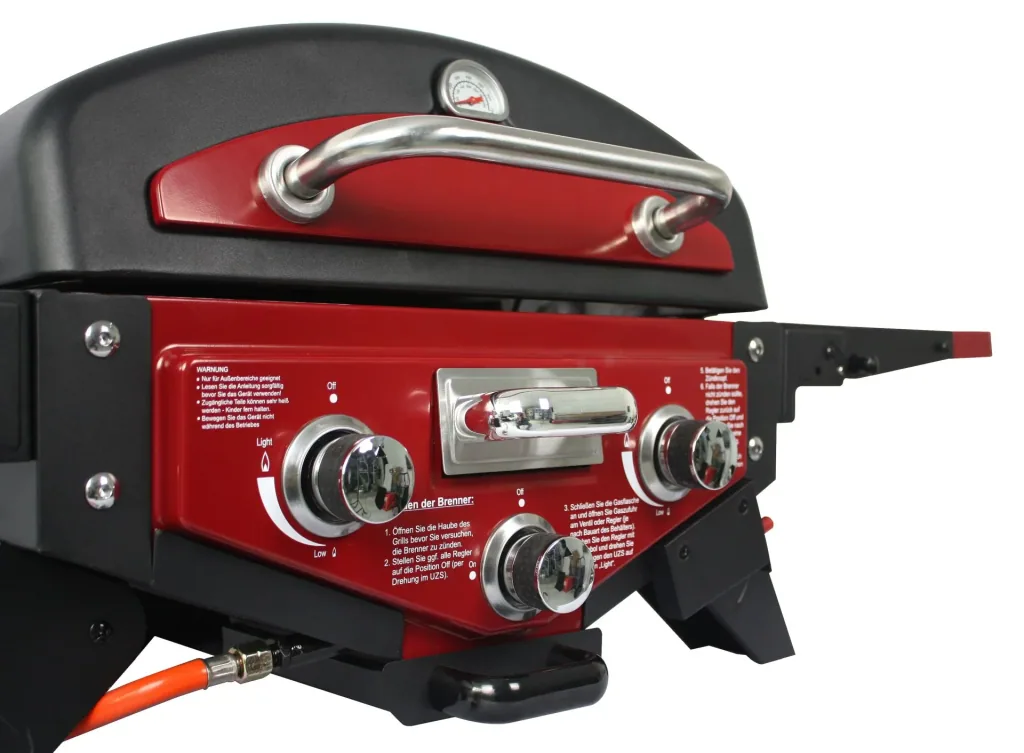 Tabletop gas grill "Medison" red