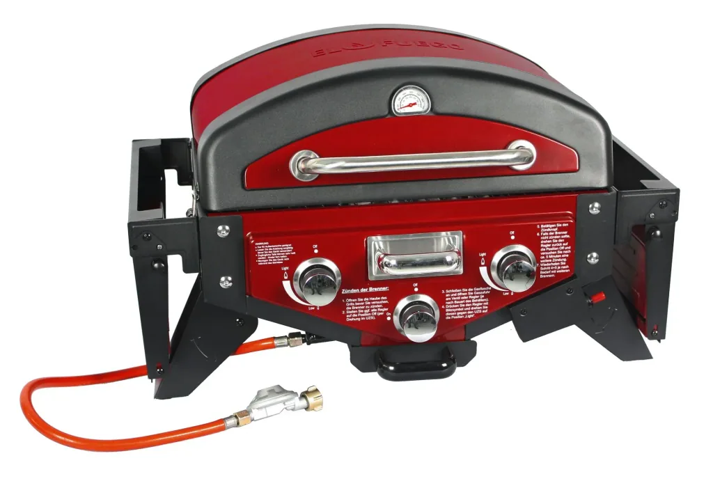 Tabletop gas grill "Medison" red