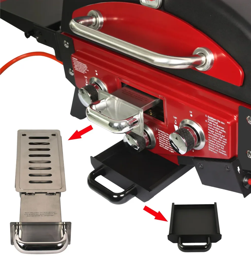 Tabletop gas grill "Medison" red