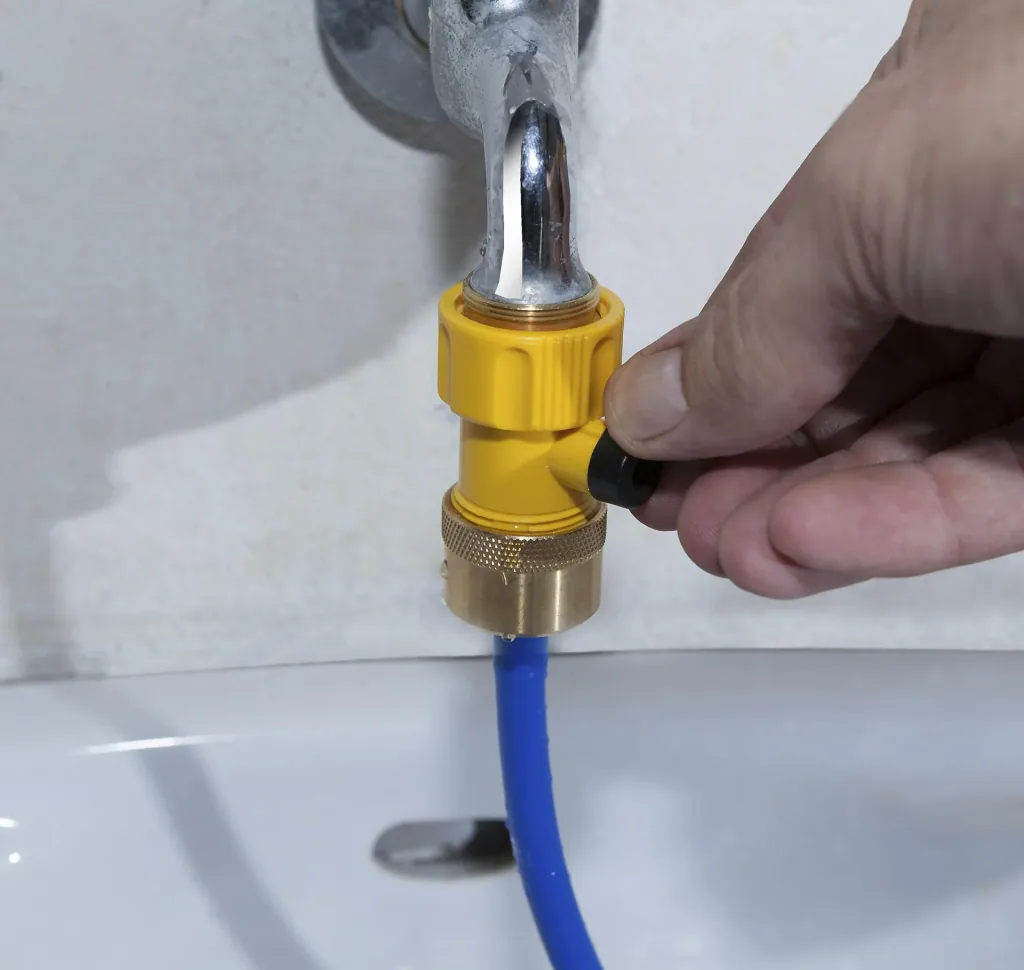 Drain-clearing hose “Drain-clearing Power”, with nozzle, 2.5 m, blue/yellow