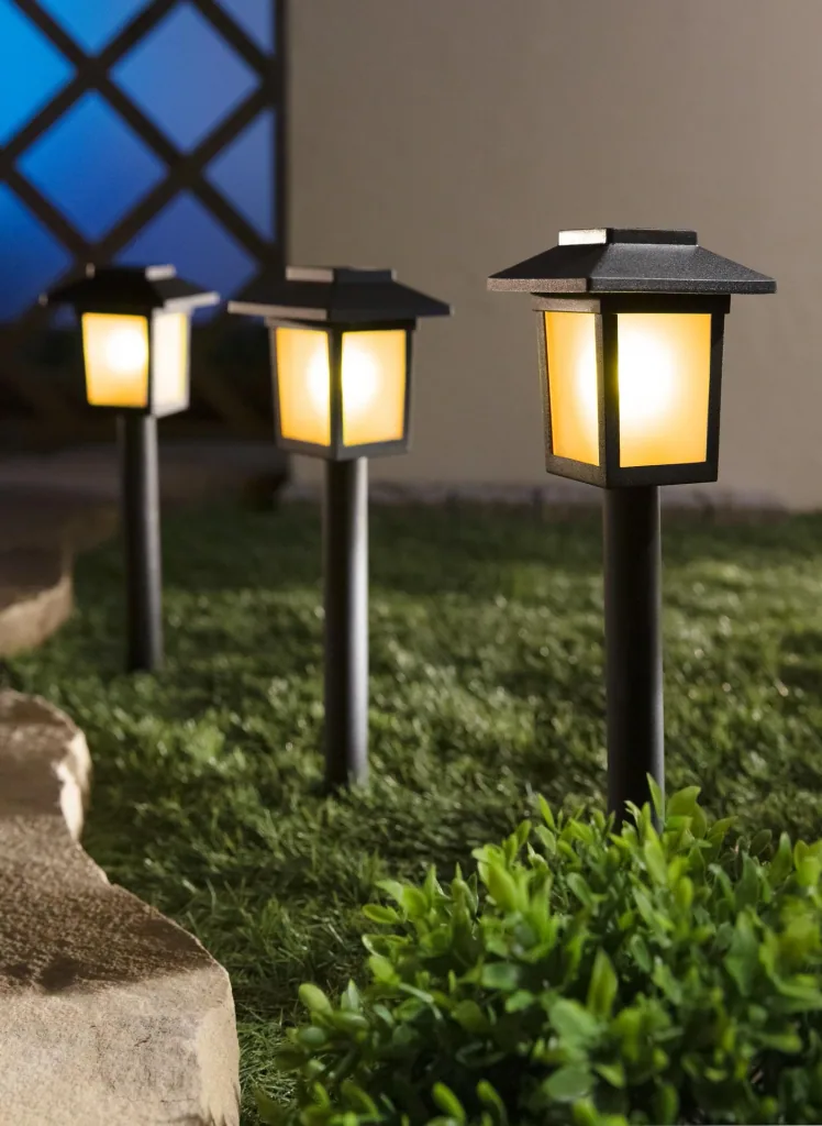 Solar Laterne mit Flameneffekt, Set of 3