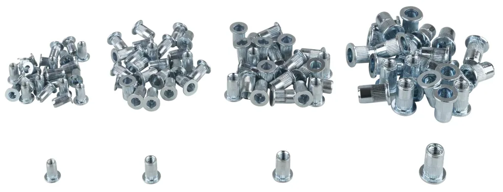 Blind rivet nuts set 100 pcs.- M3, M4, M5, M6 25 pieces each