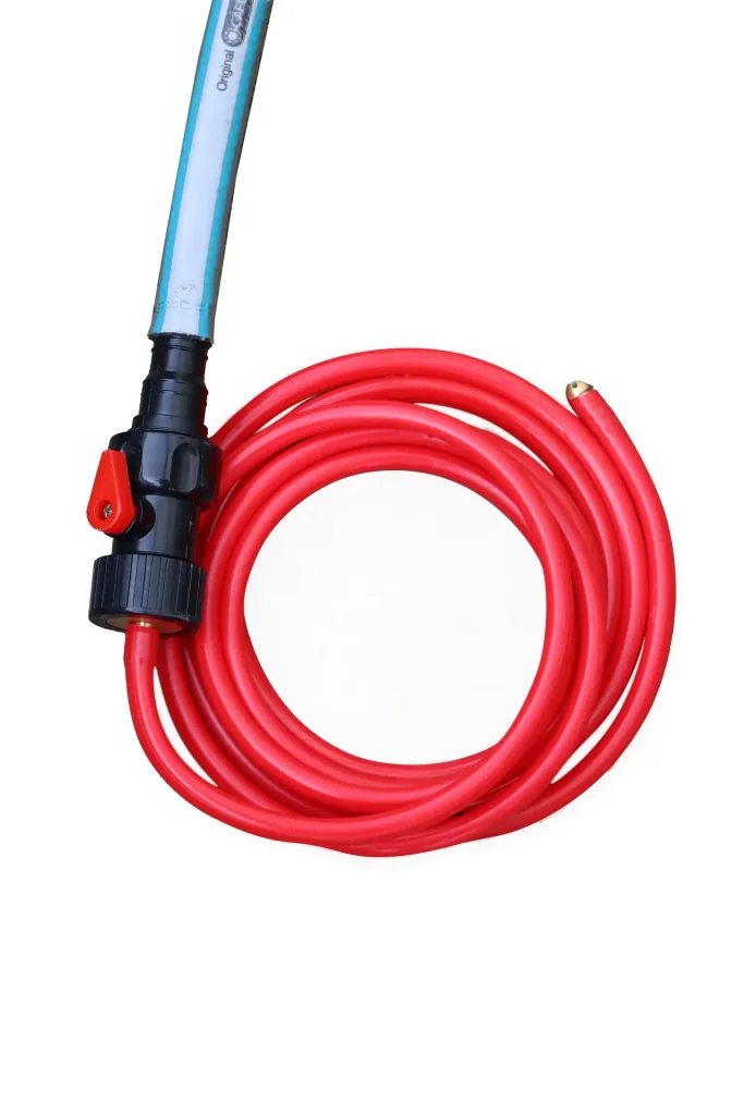 Pipe-free power with check valve