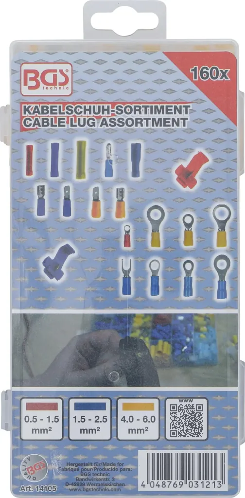 Cable lug assortment, 160 pieces