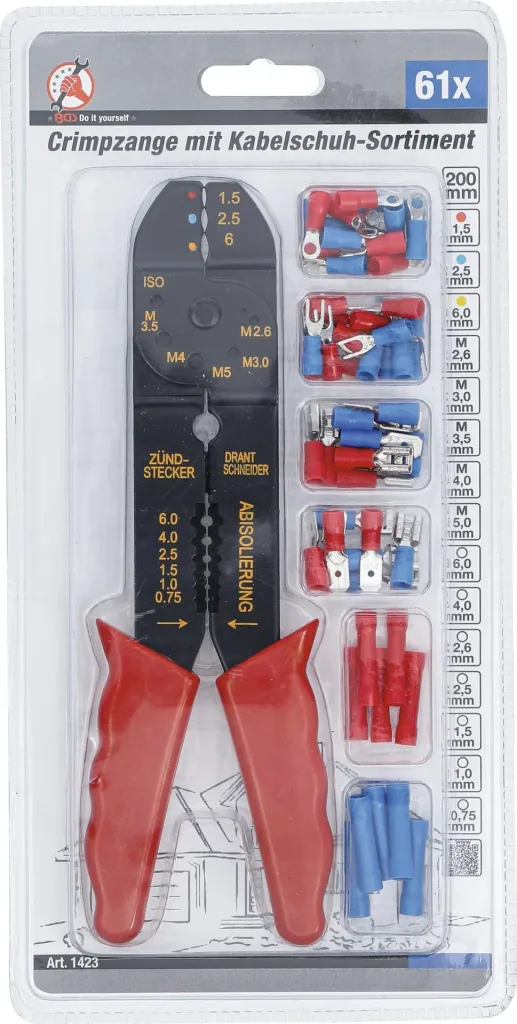 Crimping pliers set, 61 pieces