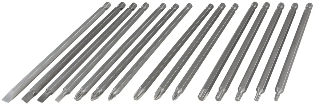 Bit set 150 mm 15-piece, extra long