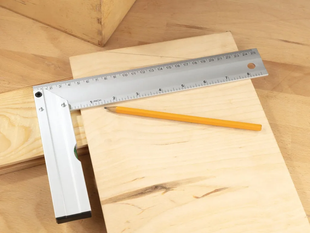 3-piece try square set with spirit level