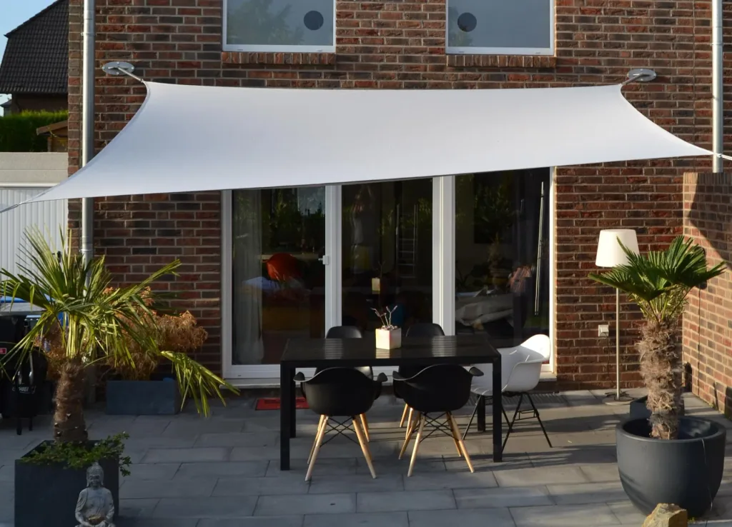 Square sun sail water-repellent silver-grey 300 x 400cm